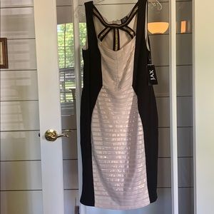 Ivory black and gold formal dress